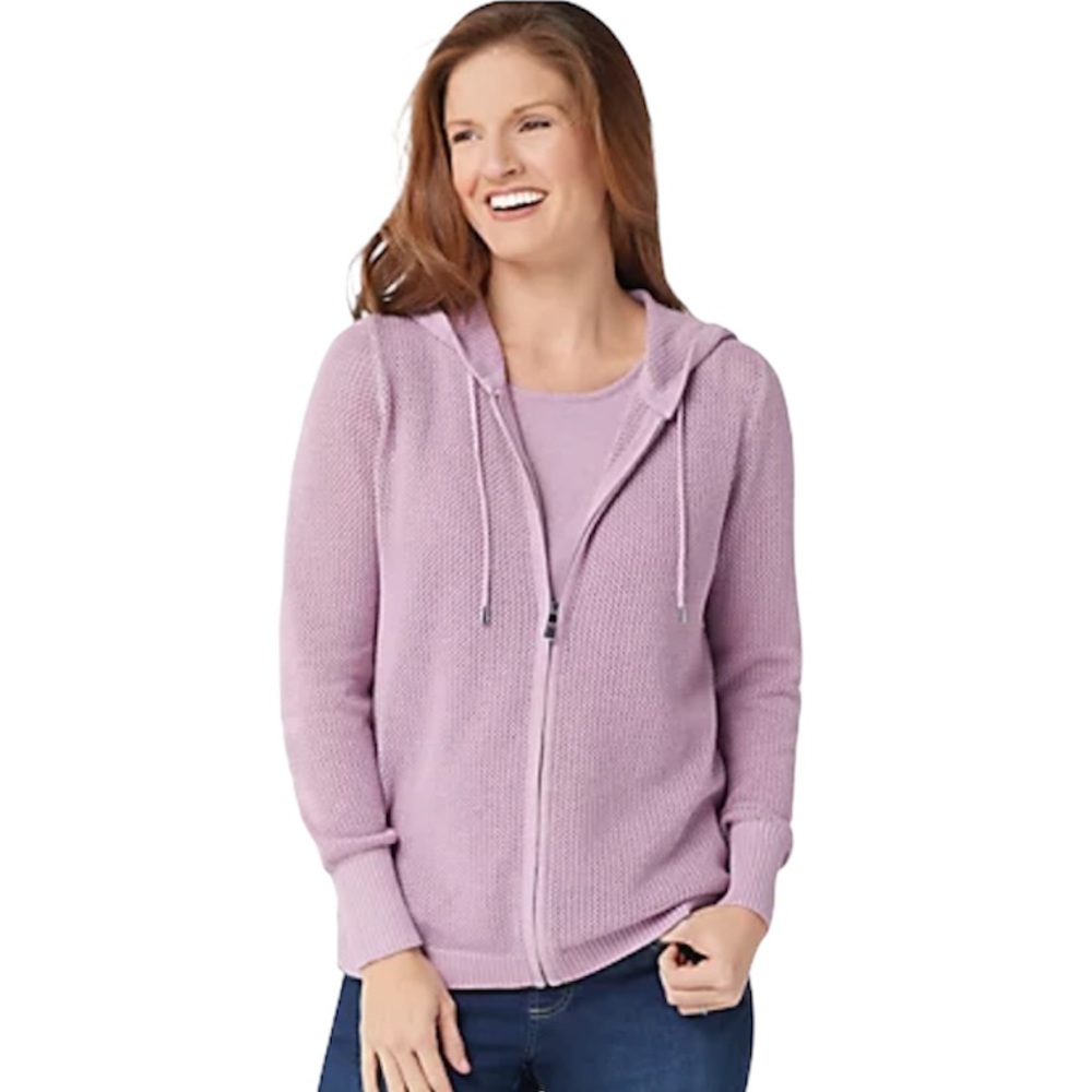 Belle by Kim Gravel Zip-Up Lurex Hoodie